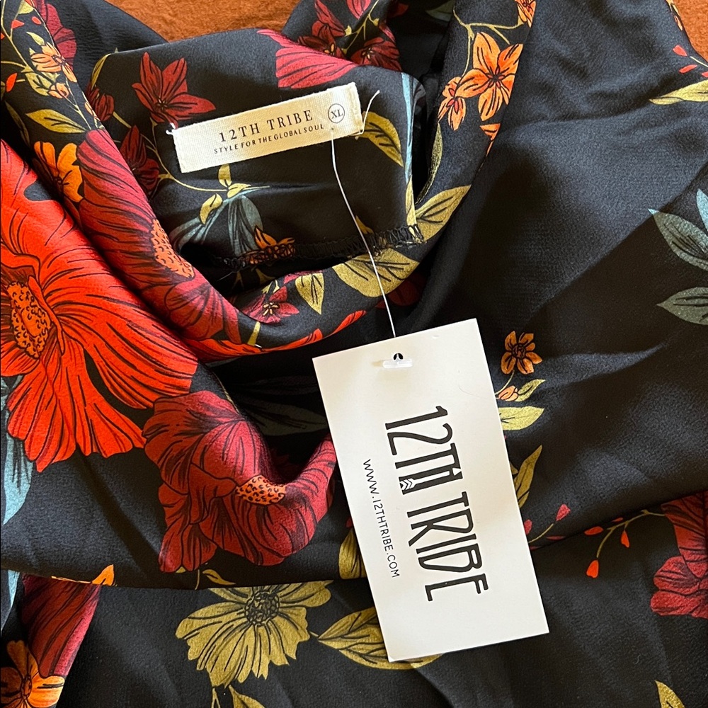 12th Tribe Black Floral Maxi Dress - Picture 10 of 10